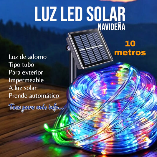 luz led solar navideña 10m