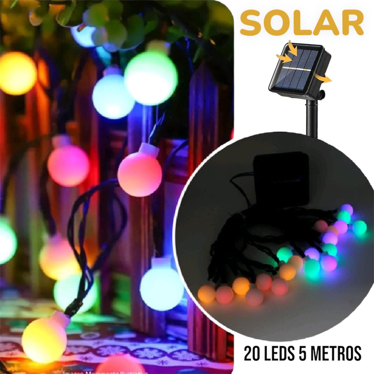 LUZ LED SOLAR 5M